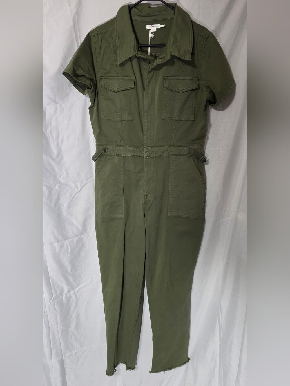 Good American Olive Green Cargo Jumpsuit Pants